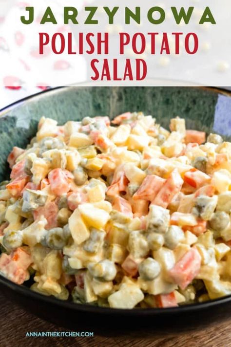 Polish Vegetable Salad, Polish Egg Salad, Polish Potato Salad, Polish Salad Recipes, Polish Pickles, Polish Salad, Polish Kitchen, Russian Salad, Poland Food