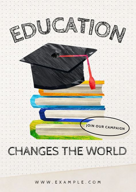 Education campaign poster template, editable text and design | premium image by rawpixel.com / Nardsucha Education Campaign, Book School, Campaign Posters, Awesome Designs, Best Templates, Free Design Resources, Poster Template, Social Media Template, Paper Texture