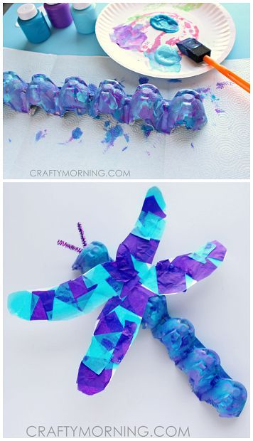 Egg Carton Dragonfly Craft for Kids to Make! Great spring time art project | CraftyMorning.com Litterbug Project, Dragonfly Craft, Dragon Craft, Insects Preschool, Dragon Fly Craft, Insect Activities, Insect Crafts, Preschool Projects, Bug Crafts