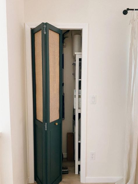 Folding Doors For Laundry Room, Folding Door Laundry, Accordion Door Replacement, Unique Bifold Closet Doors, Folding Door Replacement, Closet Door Ideas Creative, Closet Doors Folding, Different Closet Door Ideas, Bi Folding Door