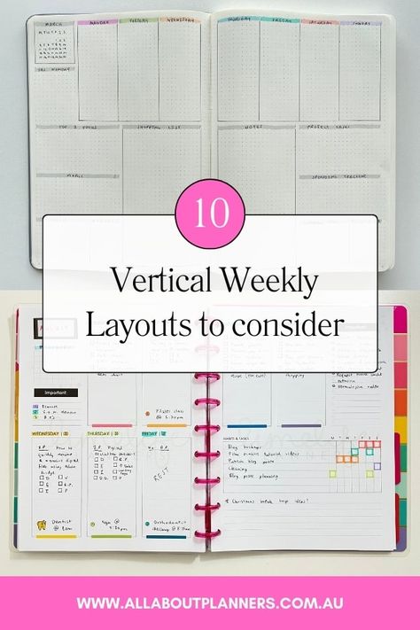 Weekly Planner Setup, Diy Weekly Planner Notebook, A5 Weekly Planner Printable Free, Vertical Weekly Planner Layout, Weekly Planner Ideas Organizing, Planner Pages Ideas Layout, Vertical Planner Layout Ideas, My Week Planner, Weekly Bullet Journal Layout