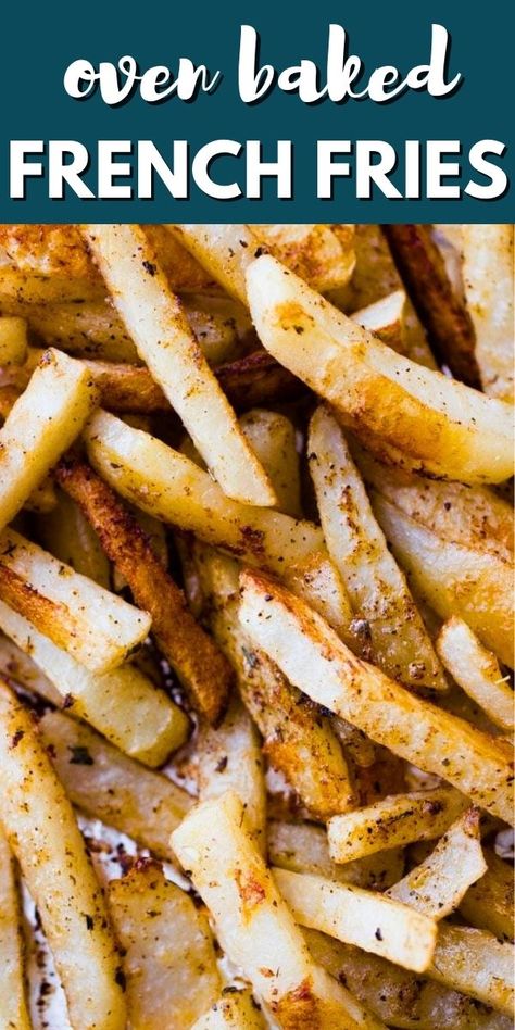 Savor the crunch and flavor of these golden oven baked Seasoned French Fries! Enjoy a healthier, crispy delight that turns any meal into a flavorful feast without the added calories of traditional frying! Oven Fries Crispy, Seasoned French Fries, Oven French Fries, Oven Baked French Fries, Easy Dinners For Kids, Baked French Fries, Oven Fries, Seasoned Fries, Homemade French Fries