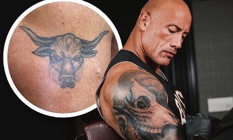 The Rock Tattoo Bull, Rock Bull Tattoo, The Rock Bull Tattoo, Taurus Bull Tattoos Design, The Rock Tattoo, Tattoo Bull, Name Tattoo On Hand, Taurus Bull Tattoos, Bull Tattoo