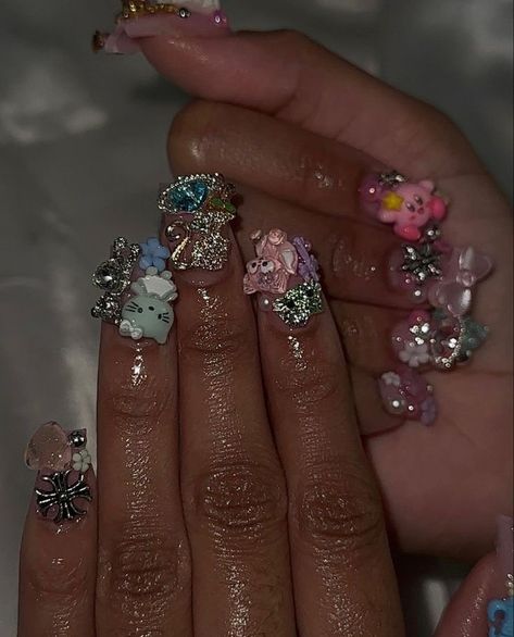 Junk Nails, Small Nails, Acrylic Toe Nails, Drip Nails, Colored Acrylic Nails, Nails Salon, Dope Nail Designs, Short Square Acrylic Nails, Exotic Nails