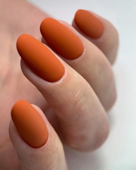 Orange Nail 16 Ideas for Winter 2023 - 2024: A Splash of Warmth in the Cold - women-club.online Matte October Nails, Dark Orange Matte Nails, Matt Orange Nails, Matte Orange Nail Fall, Orange Nails Matte, Matte Orange Nail, Orange Matte Nails, Nail Ideas For Winter, Orange Nail Ideas