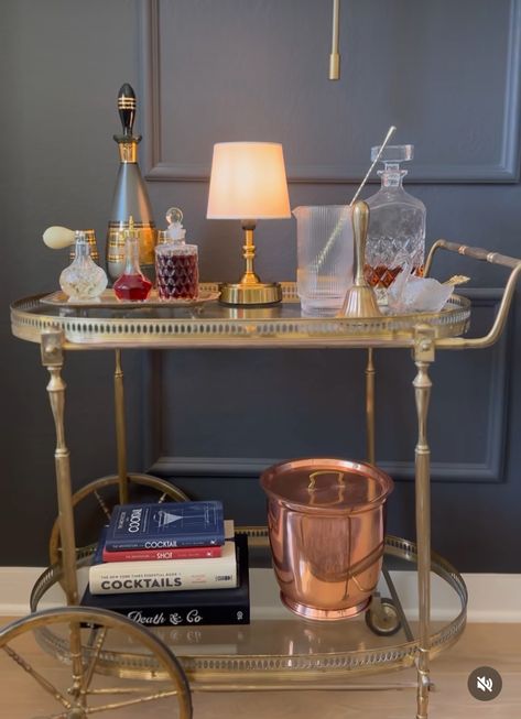 Vintage Bar Cart Styling, Victorian Bar, Vintage Bar Cart, Bar Cart Accessories, Vintage Bar Carts, Bar Cart Styling, Coffee Bar Home, Vintage Bar, First Home