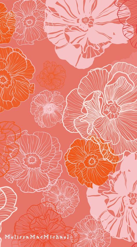 Inspired by the late summer garden, hand drawn, flower, floral, rose, roses, rose pattern, warm, floral repeat, vector art, pattern, surface design, textile design, graphic, modern, pink, pinks, orange flowers, lght pink, dark pink, coral pink, floral surface design. Roses Pattern Design, Floral Repeat Pattern Textile Design, Repeat Pattern Design Textiles, Textile Patterns Design Prints, Fabric Prints Design Textiles, Fabric Patterns Prints Textile Design, Orange Floral Wallpaper, Flower Repeat Pattern, Coral Pink Wallpaper