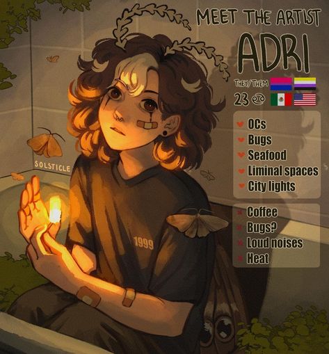 Adri 🌻 on Instagram: “Today is my birthday that means new Meet The Adri is here 🍾 Instead of drawing myself I drew my sona who is basically me but cooler . . .…” Sona Drawing, Meet The Artist Drawing, Art Sona, Artist Sona, Sona Art, Drawing Myself, Today Is My Birthday, Loud Noises, Space City