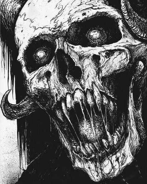 Horror Drawing, Nightmares Art, Dark Art Illustrations, Scary Art, Creepy Art, Cool Art Drawings, Skull Art, Horror Art, Dark Fantasy Art