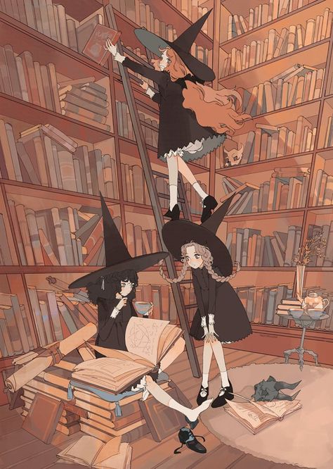 Witch Drawing, Three Witches, Witch Characters, 동화 삽화, Arte Inspo, Witch Art, Arte Fantasy, Fantasy Illustration, 영감을 주는 캐릭터