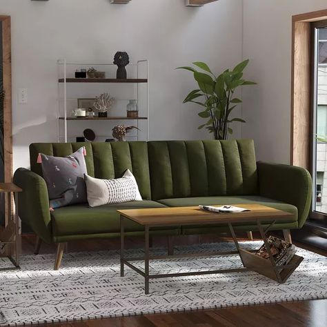 The 14 Best Places to Shop for Midcentury Modern Sofas Green Futon, Light Blue Sofa, Sofa Futon, Sofa Bed Wooden, Interior Layout, Sleeper Bed, Green Couch, Futon Couch, Futon Sofa Bed