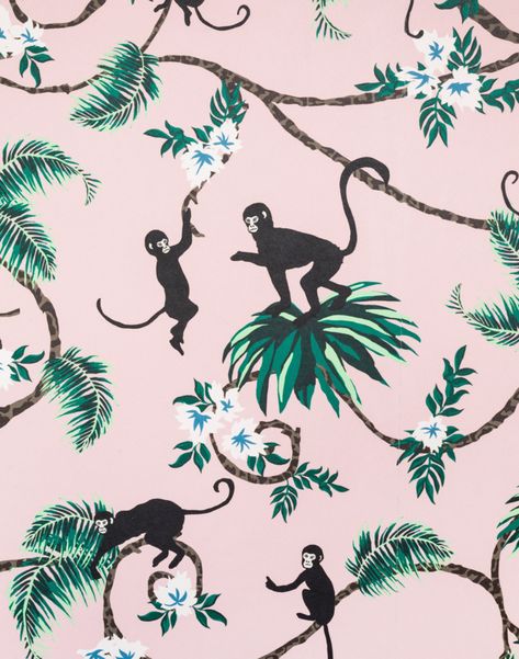 A fluid constellation of gently decaying stars. Pink Monkey Wallpaper, Pink Monkey, Pink Monkeys, Monkey Wallpaper, Dutch Blue, Monkey Pattern, Monkey Design, Monkey Print, Aesthetic Pink