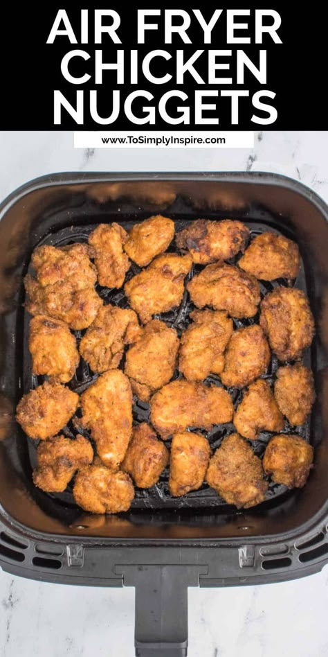 Air Fried Chicken Nuggets, Best Air Fryer Chicken, Fried Breaded Chicken, Air Fryer Chicken Nuggets, Crispy Air Fryer Chicken, Cubed Chicken, Fried Chicken Nuggets, Chicken Finger Recipes, Air Fryer Fried Chicken