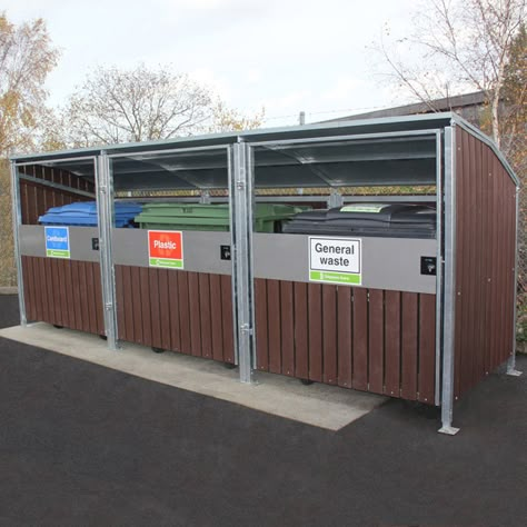 Screens Architecture, Metal Screens Architecture, Garden Pantry, Bin Stores, Plastic Cladding, River Restaurant, Recycling Station, Outdoor Trash Cans, Garbage Containers