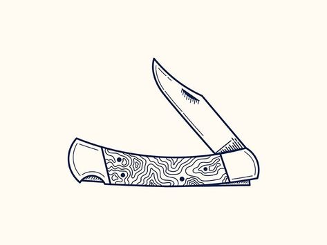 Case Knife Tattoo, Buck Knife Tattoo, Pocket Knife Tattoo Ideas, Pocket Knife Drawing, South Western Tattoo, Coltello Tattoo, Knife Doodle, Pocket Knife Tattoo, Knife Tattoo Ideas