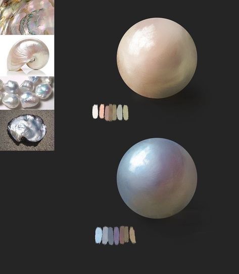 Pearl Coloring Tutorial, Pearl Tutorial Digital, How To Draw Pearlescent, Marble Drawing Tutorial, Drawing Silver Tutorial, Pearl Rendering Tutorial, Pearl Digital Art, How To Paint Silk Digital Art, Digital Art Silver Tutorial