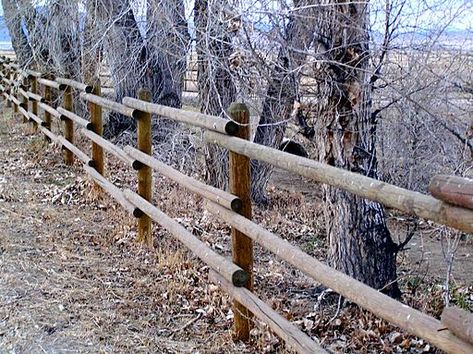 How to Build a Horse Fence: A Step by Step Guide Animal Fencing, Farm Fencing, Log Fence, Agricultural Fencing, Wooden Fence Gate, Post And Rail Fence, Horse Fence, 20s Art, Country Fences