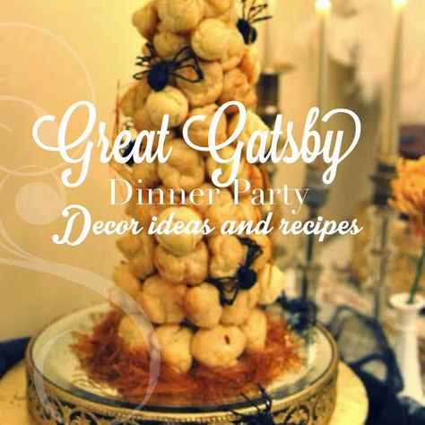 Great Gatsby dinner party, decor, recipes and a photo booth on Centerpiece Wednesday Great Gatsby Dinner Party, Gatsby Dinner Party, Decorating Painting, Dinner Party Decor, Brand Influencer, Come Dine With Me, 1920s Party, Planner Diy, Great Gatsby Wedding