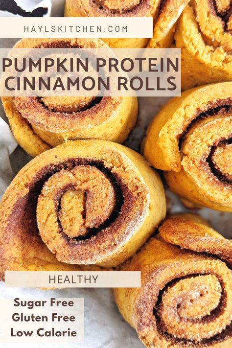 Beautiful Pumpkin Protein Cinnamon Rolls with a Cream Cheese Icing for a great high protein breakfast! These pumpkin protein powder cinnamon rolls are gluten free, sugar free and need no yeast either! Protein Cinnamon Rolls, Low Calorie Pumpkin, Unflavored Protein Powder, Gluten Free Cinnamon Rolls, Pumpkin Protein, Sweet Roll Recipe, Protein Baking, Gluten Free Protein, High Protein Desserts