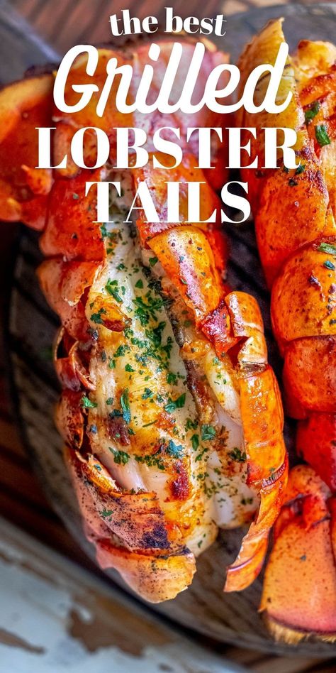 Grill Lobster Tail, How To Grill Lobster, Grilled Lobster Recipes, Grilled Lobster Tail Recipe, Grill Lobster Tail Recipe, Lobster Tail Recipe, Grilled Lobster Tail, Lobster Dishes, Lobster Recipes Tail