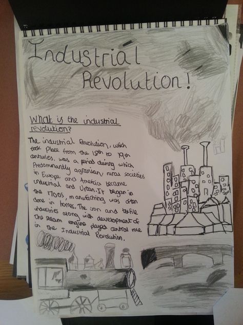 Industrial Revolution, Title Page, 2014 Industrial Revolution Notes, Revolution Drawing Ideas, Industrial Revolution Drawing, Edsa Revolution Poster, Industrial Revolution Poster, Industrial Revolution Art, History Revision, Revolution Poster, Revolution Art