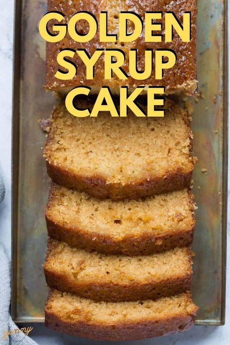 Golden Syrup Cake is so light, sticky and moist and very easy and quick to make. One whiff of this baking in the oven and you'll be immediately transported back to the good old days of Granny baking proper home-cooked puddings and cakes. Golden Syrup Cake Recipe, Cakes To Bake At Home, Quick Cakes Easy, Christmas Loafs, English Cake Recipes, Golden Syrup Recipes, Quick And Easy Cake Recipes, Cake Simple Recipe, Quick Easy Cake