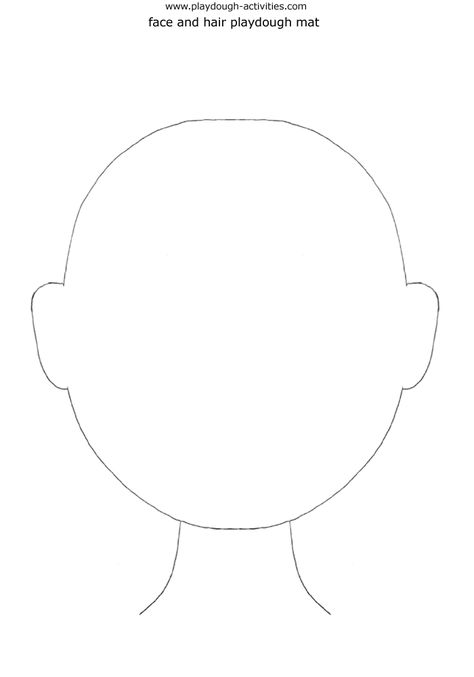 Head face and neck outline template Natal, Molde, Women Head Drawing, Face Template For Kids, Neck Outline, Baby Art Activities, Preschool Portfolio, Head Picture, Social Emotional Curriculum