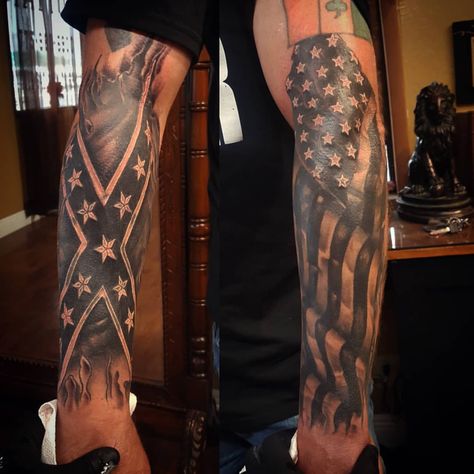 Ryan Upchurch Tattoos, Country Forearm Tattoo, Upchurch Tattoos, 1776 Tattoos For Men, America Tattoos For Men, Patriotic Sleeve Tattoos For Guys, American Tattoos For Men, American Flag Tattoo Design, Country Tattoos For Guys