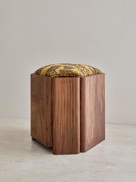 QUIN Stool - Gregory Beson Inviting Living Room, Hexagonal Design, Ceramic Furniture, Accent Stool, Store Interiors, Furniture Beds, Iconic Furniture, Jw Marriott, Wood Panels