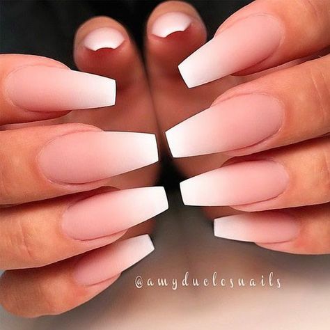 Baby Boomers Nails, Coffin Acrylic Nails, Matte Nail Art, Nagellack Trends, Matte Nails Design, White Acrylic Nails, Summer Acrylic Nails, Trim Nails, Simple Nail Designs