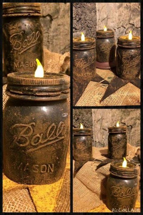 Mason Jar Luminaries, Painted Things, Diy Hanging Shelves, Mason Jar Projects, Rustic Mason Jars, Astuces Diy, Jar Decor, Mason Jar Crafts Diy, Mason Jar Lighting