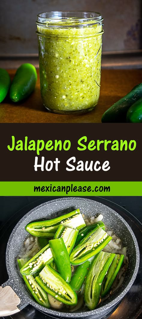 I hope this latest post gives you permission to improvise some Jalapeno Serrano Hot Sauce using your leftover jalapenos and/or serranos. Even just a few stragglers will do the trick, even if they've been squatting in the fridge for weeks! That's what I used for this batch, and the result was a tiny jar of fireball hot sauce that is the perfect final touch on loads of Mexican dishes. And just about everything else too 🙂 Mexican Jalapeno Sauce, Smoked Jalapeno Hot Sauce, Homemade Serrano Hot Sauce, Serrano Pepper Recipes Hot Sauces, Jalapeños Hot Sauce, Tomatillo Hot Sauce Recipe, Creamy Jalapeno Salsa, Uses For Serrano Peppers, Canning Seranno Peppers