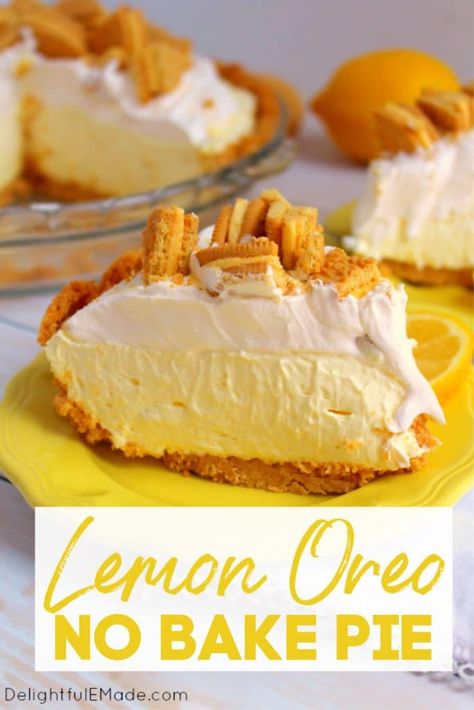 Strawberry Cream Pie Recipe, Lemon Oreos, Lemon Oreo, Peanut Butter Cheesecake Bars, No Bake Lemon Pie, Lemon Icebox Pie, Lemon Pie Recipe, Strawberry Cream Pies, Lemon Cream Pies