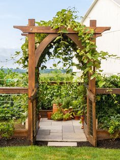 Diy Garden Door Entrance, Arbor Plans How To Build, Simple Garden Arbor, Arched Arbor Ideas, Trellis Garden Gate, Arbor Garden Ideas, Arbor In Garden, How To Build An Arbor, Arbour Plans