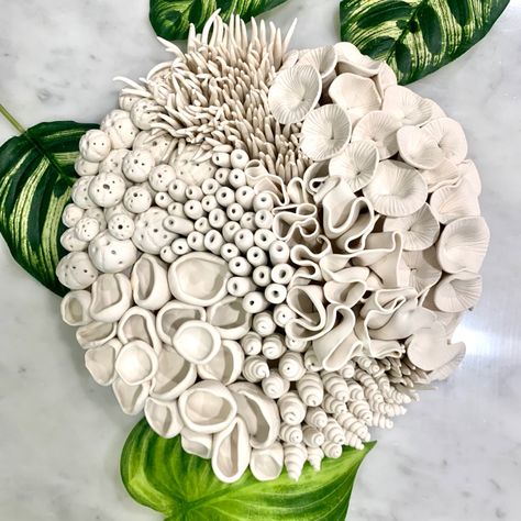 Large coral sculpture handmade from clay, ocean inspired sculpture, wall sculpture home decor. Coral Reef Sculpture, Organic Wall Art, 3d Wall Sculpture, Coral Sculpture, Sea Sculpture, Wall Art Ocean, Coral Art, Elegant Wall Art, Clay Wall Art