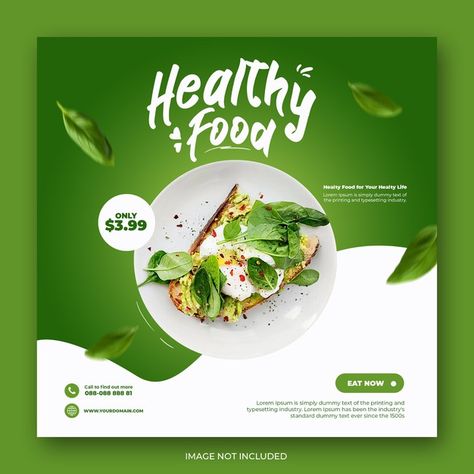 Food Instagram Post, Healthy Food Instagram, Food Banner, Food Instagram, Food Menu Design, Graphic Design Ads, Food Graphic Design, Food Poster Design, Food Ads