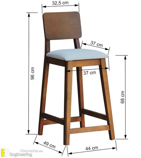 Bar Chairs Diy, Bar Chairs Design, Wooden Chair Plans, Dining Table Design Modern, Wood Chair Design, Kursi Bar, Corner Sofa Design, Designer Bar Stools, Furniture Dimensions