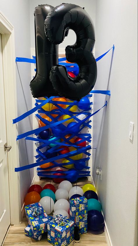 Birthday Surprise Ideas For Brother, Birthday Balloon Door Surprise, 13 Birthday Surprise Ideas, 10th Birthday Morning Surprise, 12 Birthday Ideas Boy, Birthday Ideas For 13th Birthday Boy, Turning 15 Birthday Ideas, 13th Birthday Morning Surprise, 13th Birthday Surprise Ideas