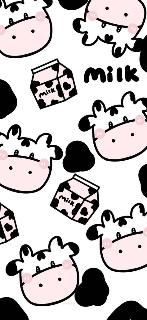 Cute Cow Wallpaper, Chat Background, Cute Desktop, Pola Kotak, Cow Wallpaper, Cow Print Wallpaper, Haiwan Lucu, Iphone Wallpaper Kawaii, Pola Kartu