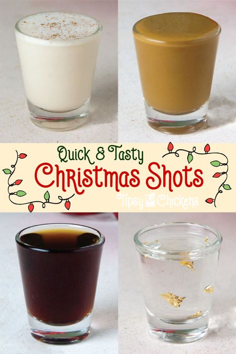 Leave a few Christmas Shots for Santa and see what it's like to be on the nice list! Enjoy for different shot recipes with cinnamon, chocolate, eggnog and butterscotch flavors #Christmasshots #Christmasparty Christmas Shots Alcohol, Recipes With Cinnamon, Chocolate Eggnog, Christmas Drinks Alcohol Recipes, Chocolate Shots, Christmas Drinks Alcohol, Christmas Shots, Cocktail Shots, Cookies Gluten Free