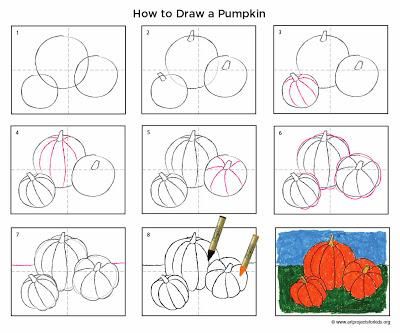 How to Draw a Pumpkin PDF How To Draw Pumpkins, Pumpkin Art Project, Draw A Pumpkin, October Themes, Prek Art, First Grade Art, Draw Tutorial, Pumpkin Drawing, Fall Art Projects