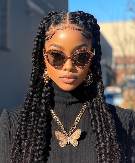 How to Rock Jumbo Boho Twisted Braids Effortlessly How To Style Thick Box Braids, Two Large Braids Black Women, Jumbo Medium Box Braids, Boho Loc Hairstyles, Boho Jumbo Box Braids, Jumbo Box Braid Styles, Braid Trends 2024, Jumbo Hairstyles For Black Women, Jumbo Bob Box Braids