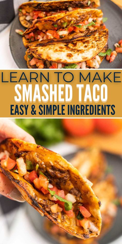 Blackstone Grill Recipes Smash Tacos, Grilled Taco Burgers, Taco Burgers Blackstone, Blackstone Grill Sandwiches, Grill Top Recipes, Hamburger Smash Tacos, Smash Tacos Recipe Ground Beef, Tacos On Grill, Hamburger Tacos On Blackstone