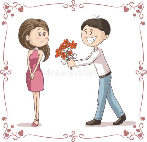 Man Brings Flowers to Shy Woman Vector Cartoon. Vector illustration of boyfriend , #spon, #Shy, #Woman, #Vector, #Man, #Brings #ad Yoga Cartoon, Avocado Cartoon, Santa Cartoon, Moon Cartoon, Telegram Stickers, Flowers Bouquet Gift, Cute Cartoon Characters, Rabbit Cartoon, Christmas Characters