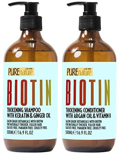 Nature, Biotin Shampoo, Shampoo And Conditioner Set, Ginger Oil, Thickening Shampoo, Lustrous Hair, Fuller Hair, Hair Regrowth, Sulfate Free