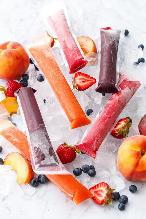 Freeze Pops, Fruit Popsicles, Freezer Jam, Chocolate Pecan, Warm Food, Ice Pops, Summer Refreshments, Frozen Fruit, Jam Recipes