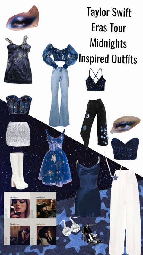 Check out sahanapk922's Shuffles #taylorswift #taylorswiftaesthetic #taylornation #taylorsversion #midnights #midnightstaylorswift #midnightsalbum #midnightsaesthetic #midnightsoutfits #erastour Taylor Swift Midnights Outfit Aesthetics, Taylor Swift Eras Outfits Midnights, Taylor Swift Midnights Fashion, Midnights Concert Outfit Ideas, Midnights Ts Outfits, Midnight Taylor Swift Outfit Ideas, Taylor Swift Eras Midnights Outfits, Taylor Swift Clothes Aesthetic, Taylor Swift Outfits Midnights Era