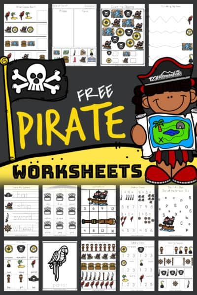 Preschool Pirate Theme Free Printables, Pirate Preschool Activities Free Printables, Kindergarten Pirate Day, Pirate Pre K Activities, Pirate Literacy Activities Preschool, Pirate Worksheets Free Printable, Pirate Activity Sheets, Pirate Activities For Kindergarten, Pirate Dramatic Play Preschool