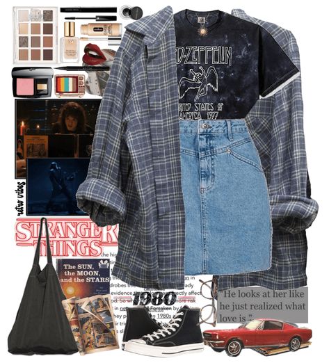 Retro Denim Skirt Outfit, 80s Edgy Outfits, Late 80s Outfits, Stranger Thing Outfits, Stranger Things Outfits Inspiration, Stranger Things Aesthetic Outfits, 80 Style Outfits Women, 90s Mom Jeans Outfit, 80s Vibes Outfits