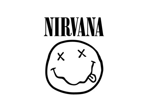 Logo Nirvana, Nirvana Logo, Band Logos, Kurt Cobain, Nirvana, Tattoo Ideas, Wallpapers, Vinyl, Black And White